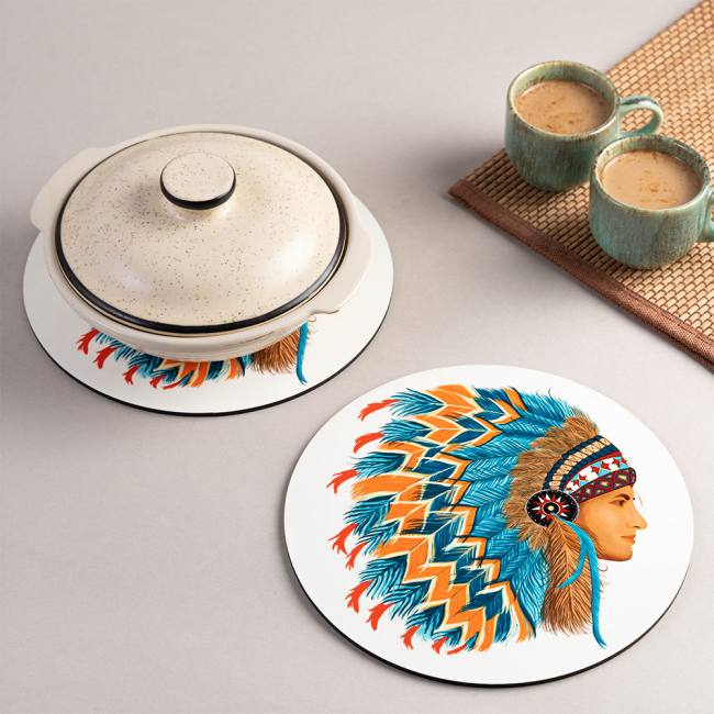 Wooden Coasters (Set of 2) - Native Americans