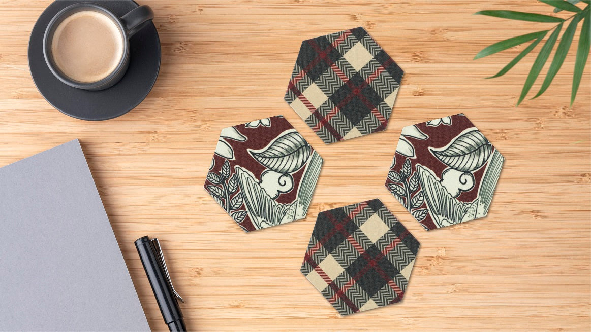 Hexagonal Coasters - Scottish Pride