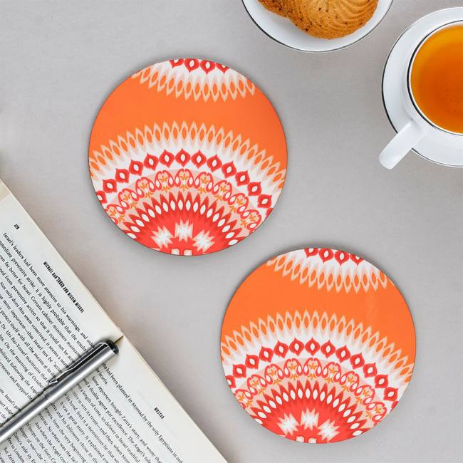 Wooden Coasters (Set of 2) - Dazzling Ikat