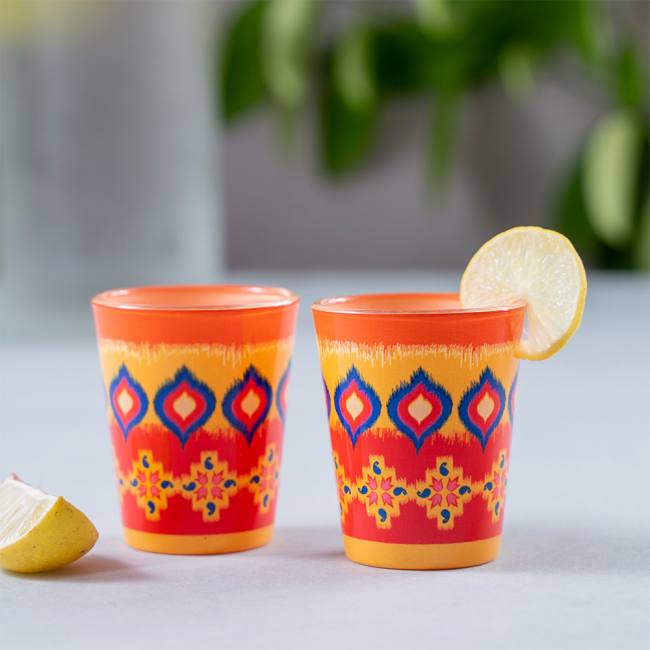 Glass Shot Glasses - Dazzling Ikat