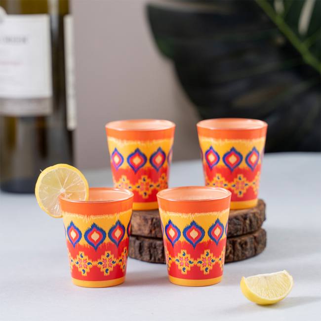 Glass Shot Glasses - Dazzling Ikat
