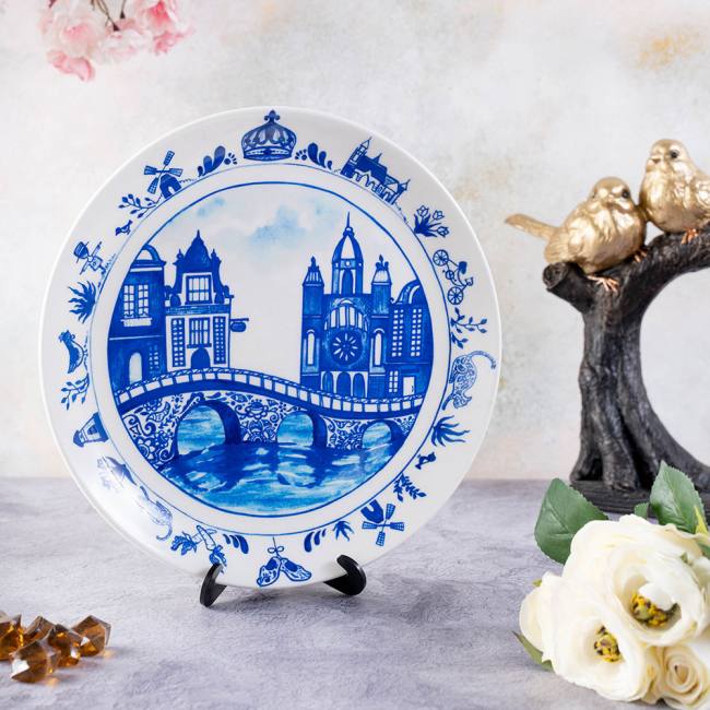Decorative Wall Plate - Blue Pottery