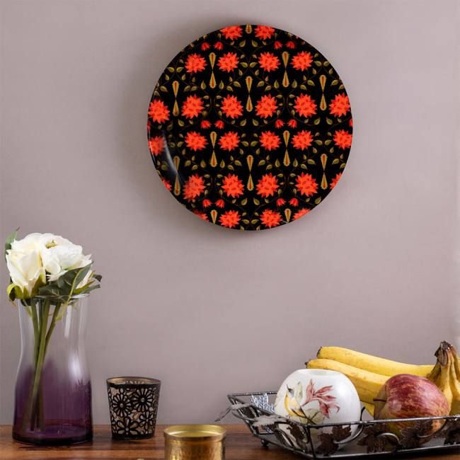 Decorative Wall Plate - Babur (Black and Red)