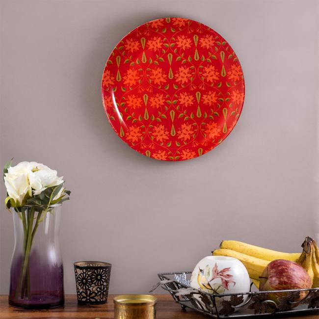 Decorative Wall Plate - Babur (Red)