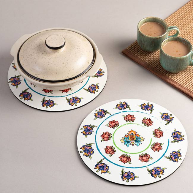 Wooden Coasters (Set of 2)- Pastel Passion