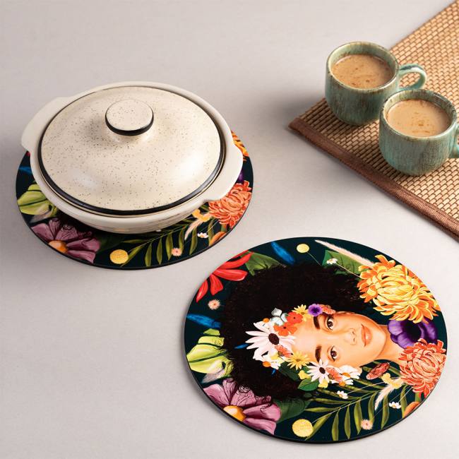 Wooden Coasters (Set of 2) - Blooming Beauty