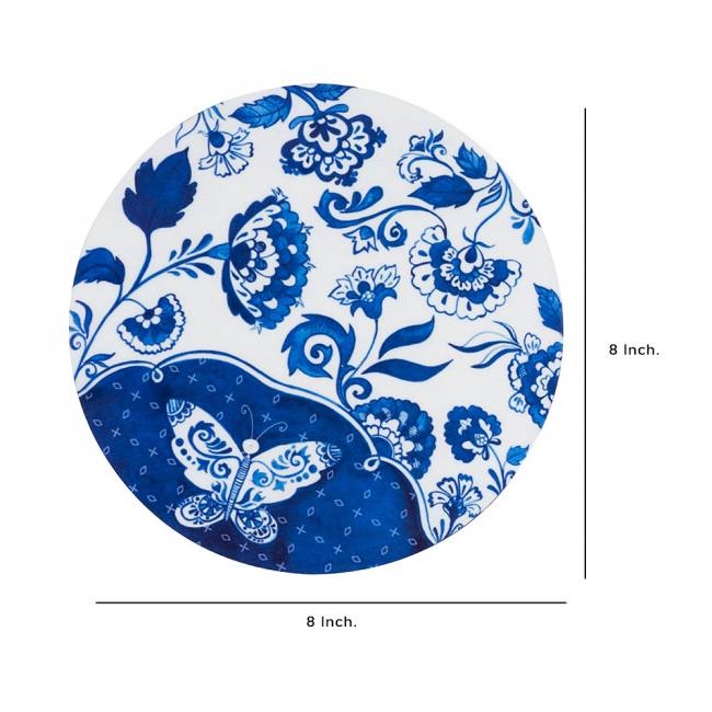 Wooden Coasters (Set of 2) - Blue Pottery
