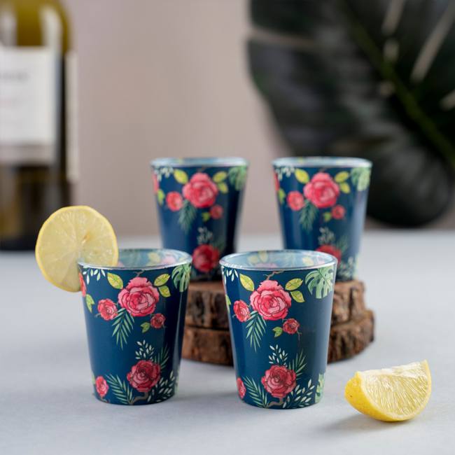 Glass Shot Glasses - Misty Morning Blue