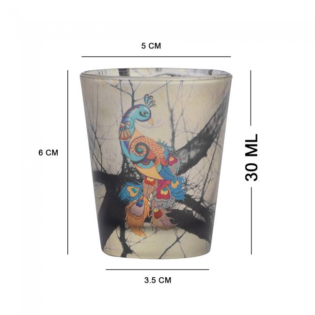 Frosted Shot Glasses - Charismatic Peacock