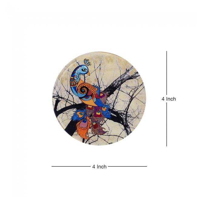 Glass Coasters (Set of 4) - Peacock Admiration