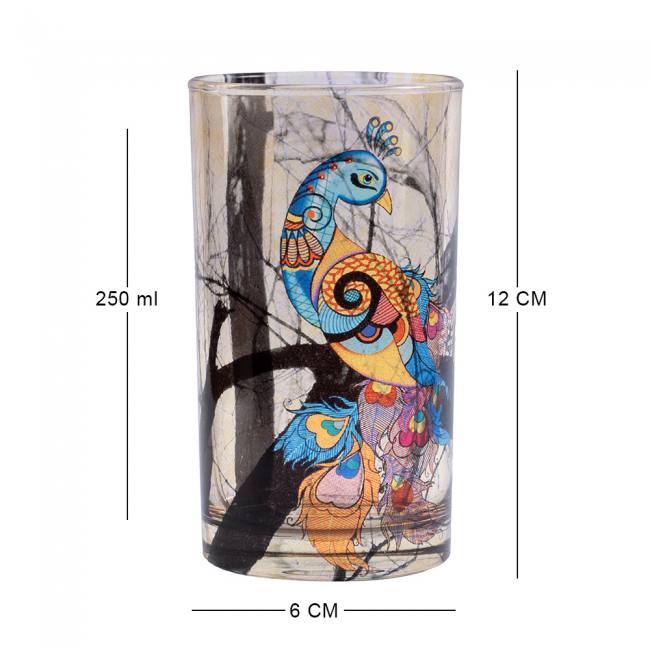 Glass Tumblers (Set of 4) - Peacock Admiration