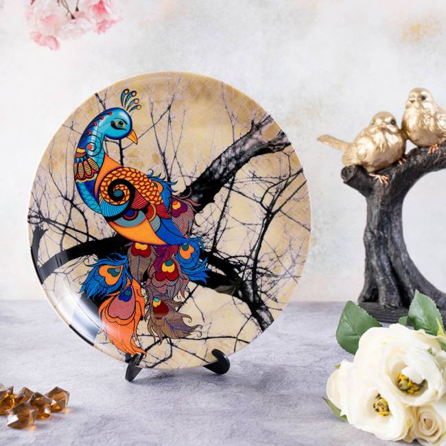 Decorative Wall Plate - Charismatic Peacock