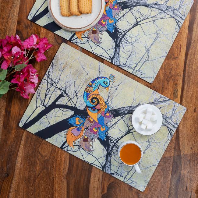 Wooden Placemats - Peacock Admiration