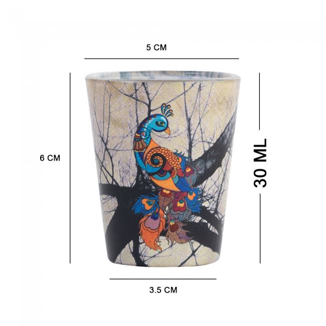 Glass Shot Glasses - Charismatic Peacock