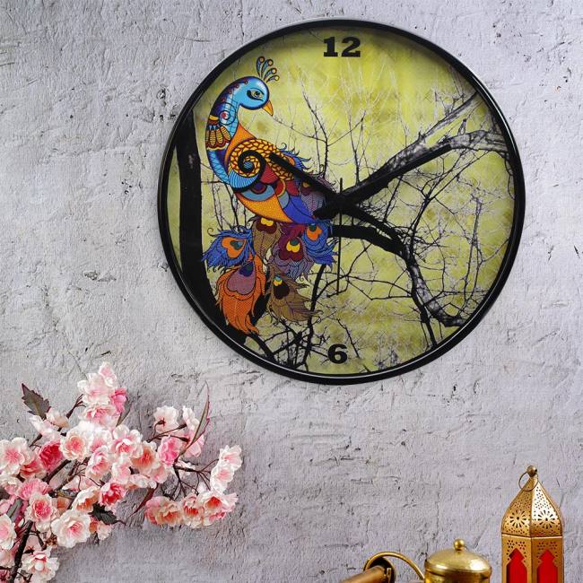 Wall Clock - Peacock Admiration