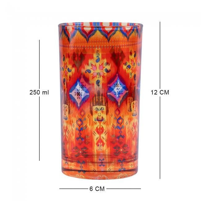 Glass Tumblers (Set of 4) - Dazzling Ikat