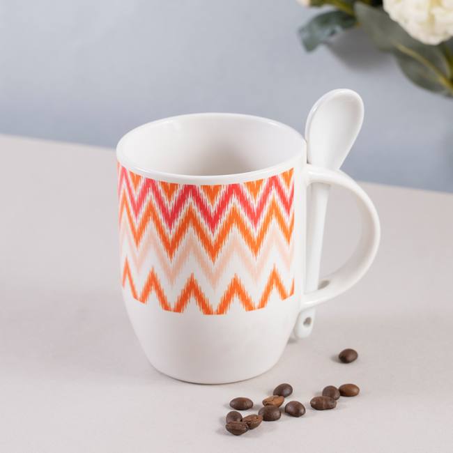 Mug w/ Spoon - Dazzling Ikat