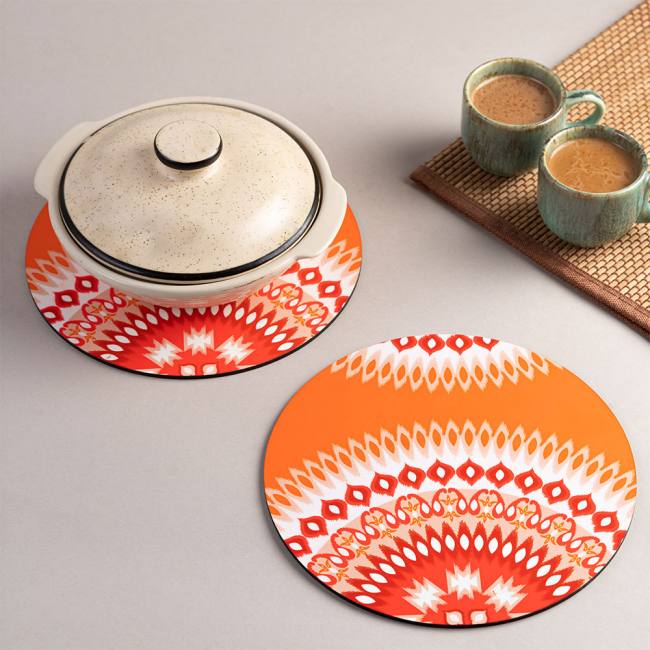 Wooden Coasters (Set of 2) - Dazzling Ikat