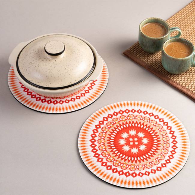 Wooden Coasters (Set of 2) - Dazzling Ikat