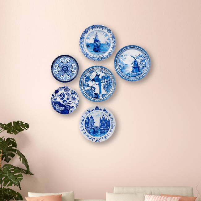 Decorative Wall Plate Combo (Set of 6) - Dutch Blue Pottery