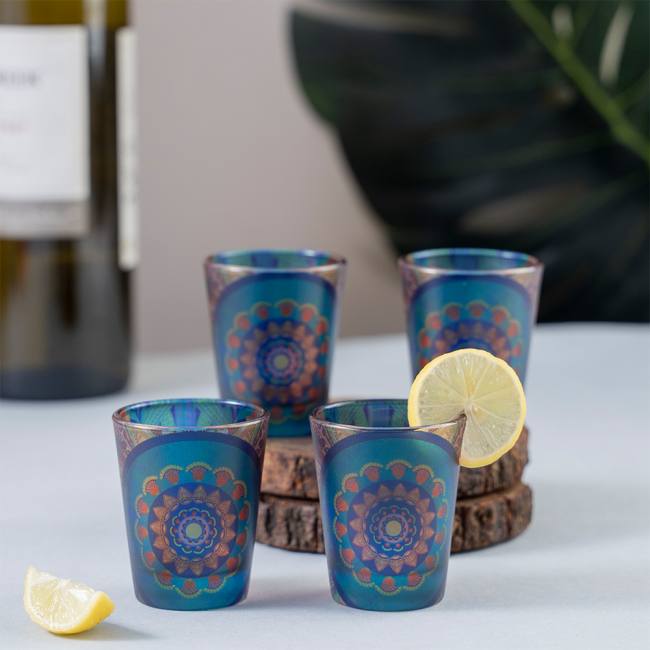 Frosted Shot Glasses Egyptian Tranquility