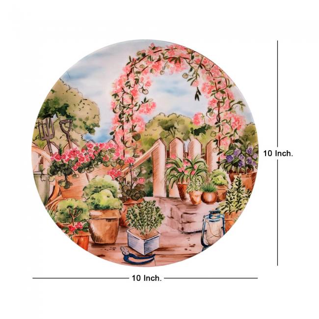 Decorative Wall Plate - English Flower-adorned Garden