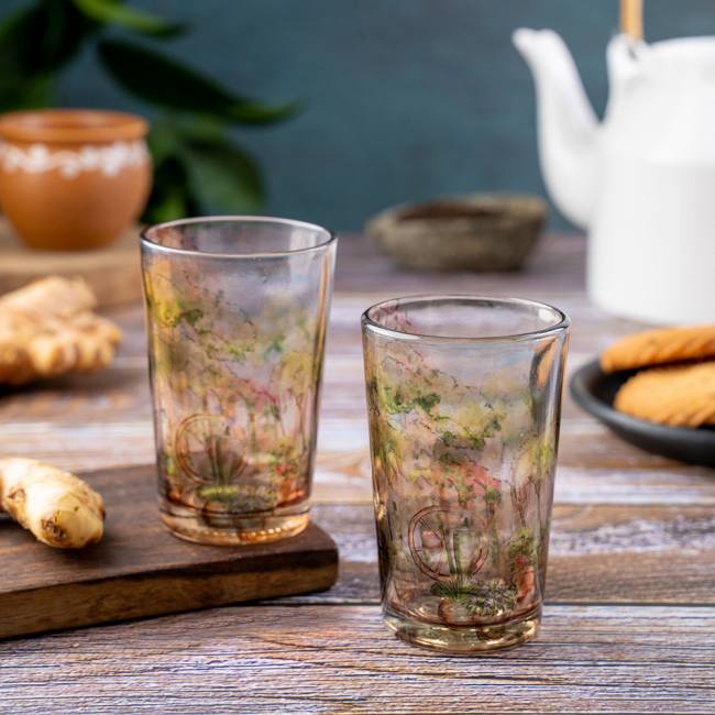 Chai Glasses - English Flower-Adorned