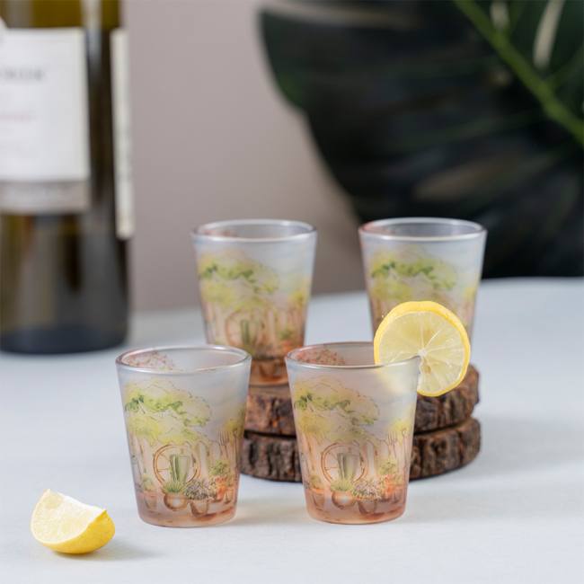 Frosted Shot Glasses - English Garden Party
