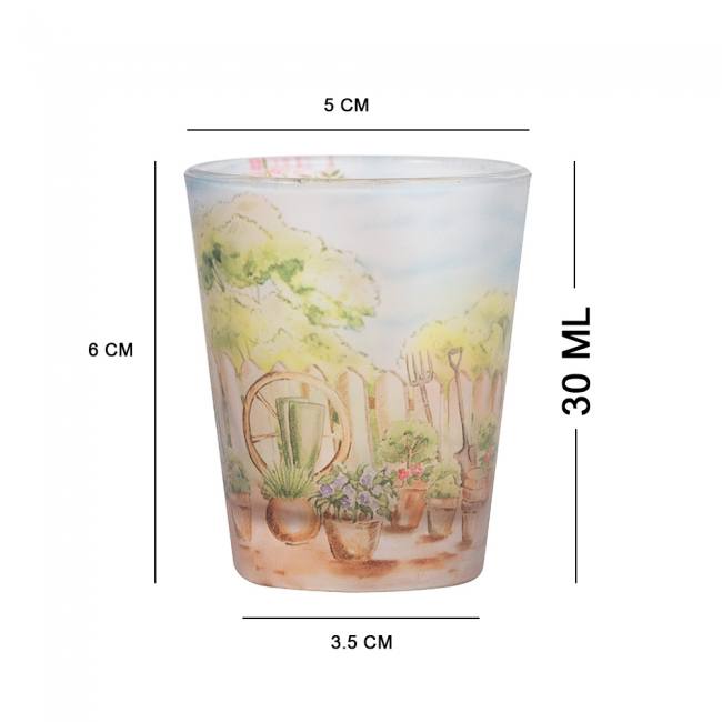 Frosted Shot Glasses - English Garden Party