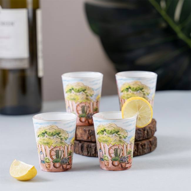 Glass Shot Glasses - English Garden Party