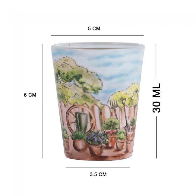 Glass Shot Glasses - English Garden Party