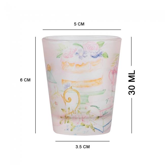 Frosted Shot Glasses - English Tea Party