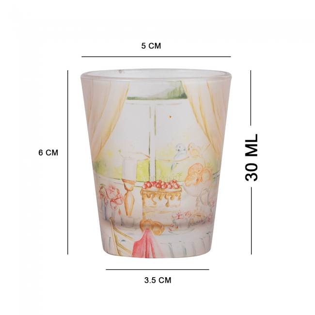 Frosted Shot Glasses - English Garden Tea Party