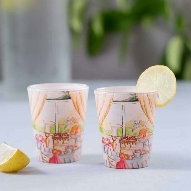 Glass Shot Glasses - English Tea Party