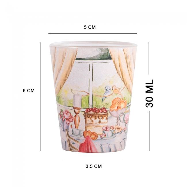 Glass Shot Glasses - English Tea Party