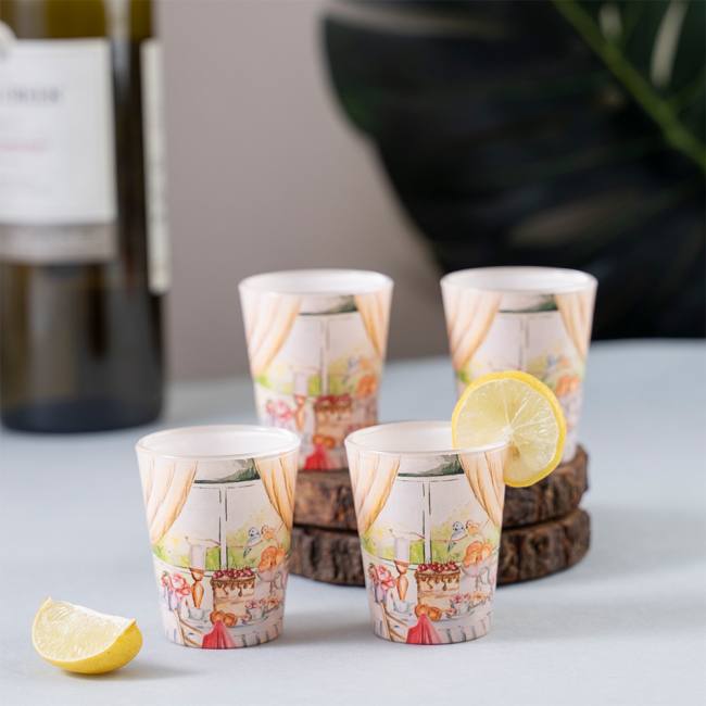 Glass Shot Glasses - English Tea Party