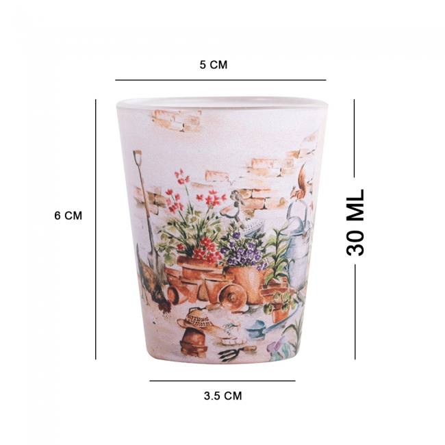 Glass Shot Glasses - English Themed Garden