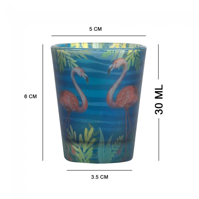 Frosted Shot Glasses - Flamingo