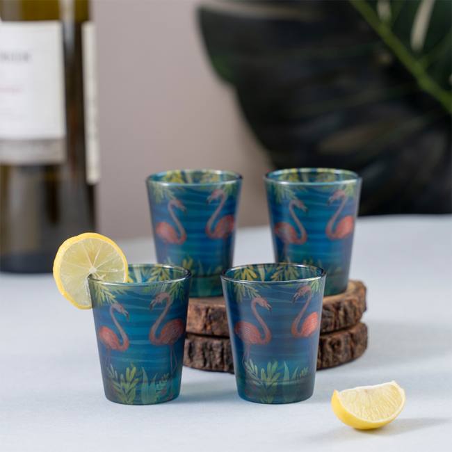 Frosted Shot Glasses - Flamingo