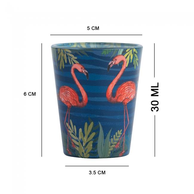 Glass Shot Glasses - Flamingo