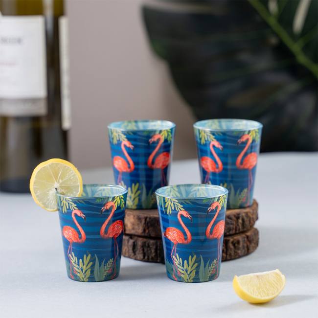 Glass Shot Glasses - Flamingo