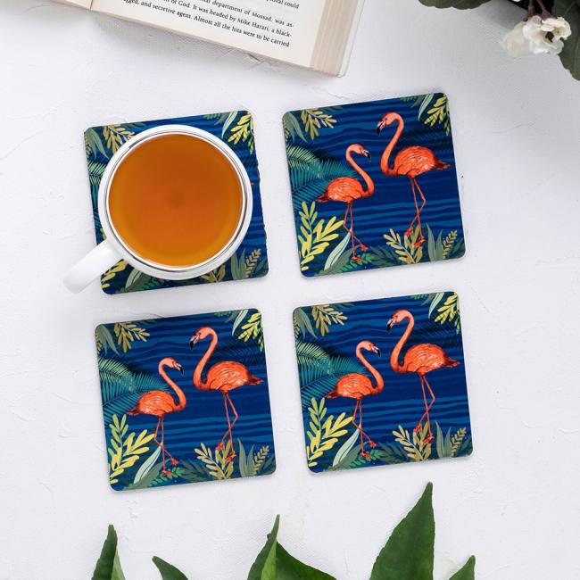 Wooden Coasters (Set of 4) - Tropical Lush