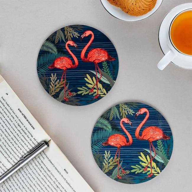 Wooden Coasters (Set of 2) - Tropical Lush