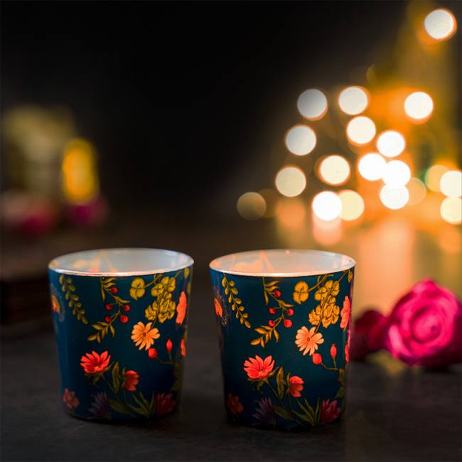 Candle Votives (Set of 2) - Floral Bliss