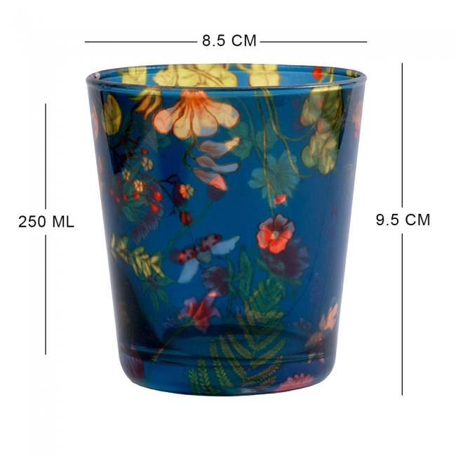 Glass Tumblers (Set of 4) - Floral Bliss