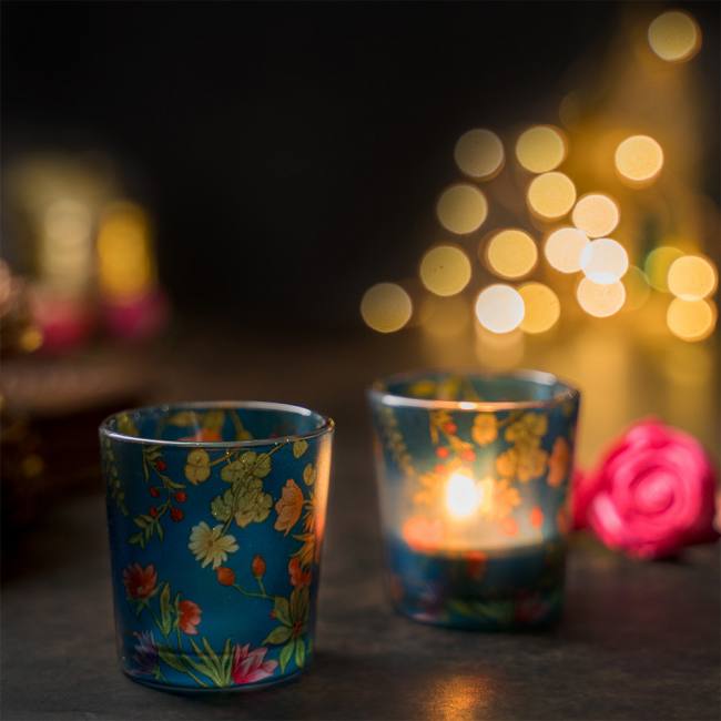 Candle Votives (Set of 2) - Floral Bliss