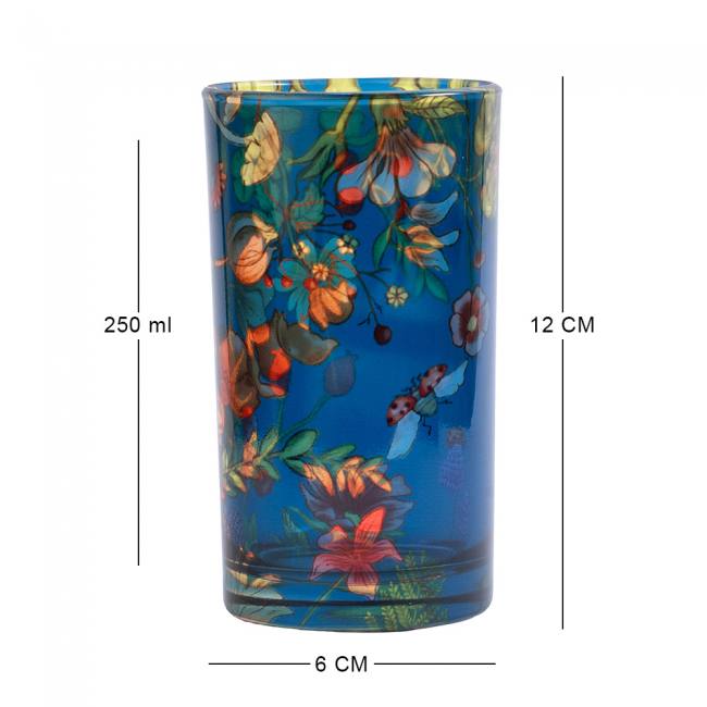 Glass Tumblers (Set of 4) - Floral Bliss