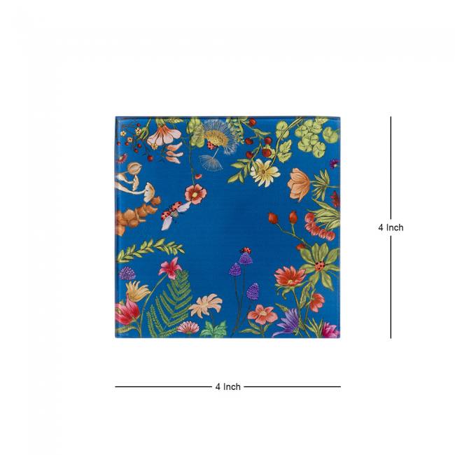 Glass Coasters (Set of 4) - Floral Bliss