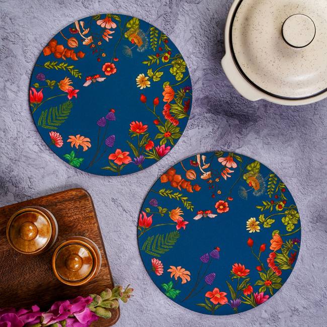 Rubber Trivets (Set of 2) - Floral Bliss