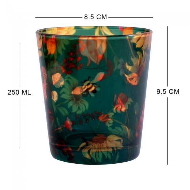 Glass Tumblers (Set of 4) - Floral Bliss